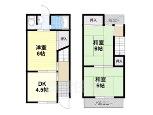 大阪府大阪市住吉区庭井2丁目【テラスハウス】の間取り