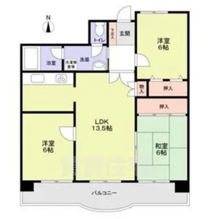 ジーオー第7藤ヶ丘マンション【6階】の間取り