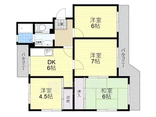 塚原台ハイツ10号棟【5階】の間取り