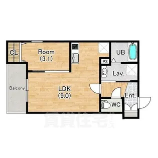 ザカラ—東本町B棟【2階】の間取り