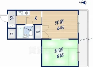 ツイン石切1【302号室】の間取り