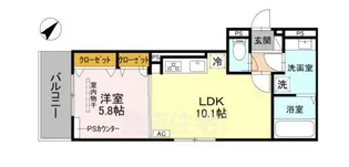 GRAMM六地蔵 A棟【2階】の間取り