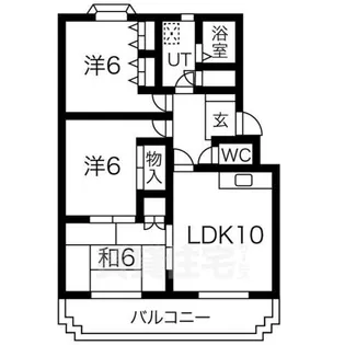サンハイツ如意申【3階】の間取り