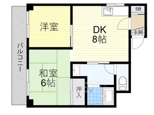 メゾンドール若江北【2階】の間取り