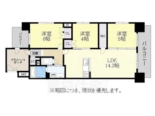 ファミリアーレ熱田伝馬町【15階】の間取り