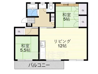 浅香山住宅22号棟【4階】の間取り
