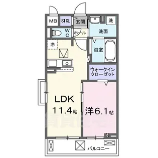 ラクーン守山【1階】の間取り