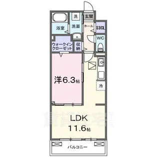 ラクーン守山【1階】の間取り