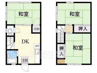 大阪府大阪市住吉区遠里小野5丁目【一戸建】の間取り