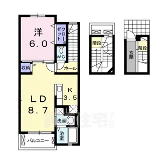 1LDKの間取り画像