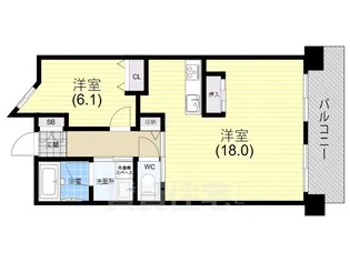 エクセル御崎公園ディアフィールド【4階】の間取り