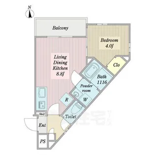 1LDKの間取り画像