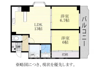 2LDKの間取り画像