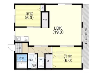 シャトー北別府【4階】の間取り