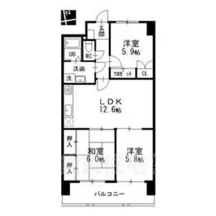 グレイスコート千代田【10階】の間取り