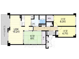 ローレルスクエア登美ヶ丘第1期10番館【5階】の間取り