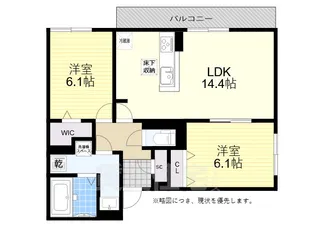 大阪府高槻市下田部町1丁目【アパート】の間取り