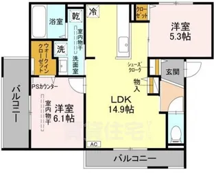 大阪府高槻市下田部町1丁目【アパート】の間取り