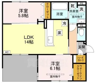 大阪府高槻市下田部町1丁目【アパート】の間取り