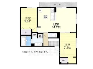 大阪府高槻市下田部町1丁目【アパート】の間取り