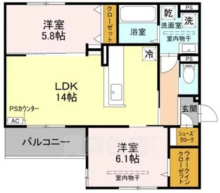大阪府高槻市下田部町1丁目【アパート】の間取り