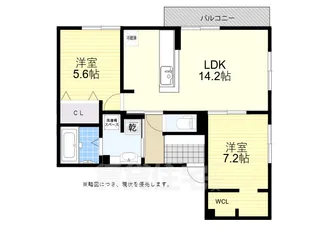 大阪府高槻市下田部町1丁目【アパート】の間取り