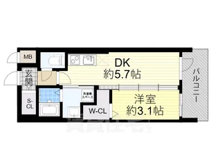 エステムコート大阪プリューム【4階】の間取り