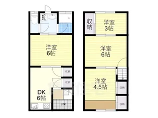 大阪府堺市北区東雲東町4丁【テラスハウス】の間取り