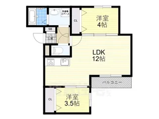 大阪府堺市堺区香ヶ丘町4丁【アパート】の間取り
