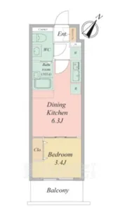 ArtizA尼崎立花【3階】の間取り