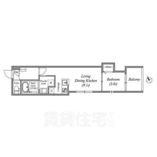 1LDKの間取り画像