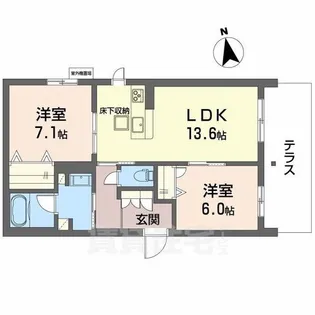 プレミアス鳳2【1階】の間取り