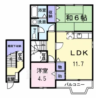 カルテット中島新町【2階】の間取り