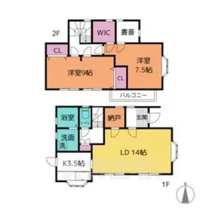 愛知県名古屋市西区比良1丁目【一戸建】の間取り