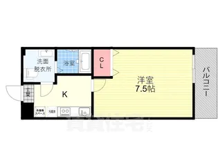 フラッティ円町北【7階】の間取り