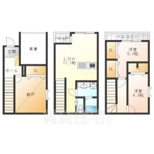 愛知県名古屋市中区正木1丁目【テラスハウス】の間取り