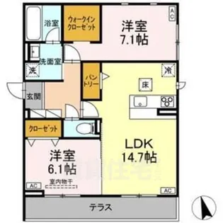 セレスティア長良 ウエスト【1階】の間取り