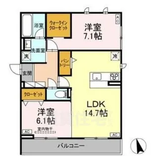 セレスティア長良 ウエスト【3階】の間取り