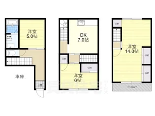 大阪府東大阪市額田町【一戸建】の間取り