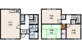 奈良県奈良市朱雀1丁目【テラスハウス】の間取り