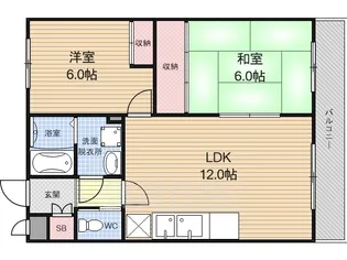 アズール中川【3階】の間取り