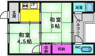 第二日ノ出荘【2階】の間取り