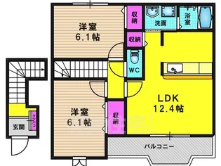 サンブライト【2階】の間取り