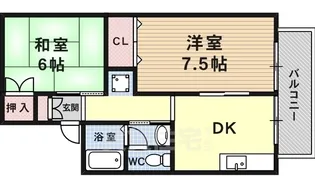 京都府京都市西京区大枝沓掛町【アパート】の間取り