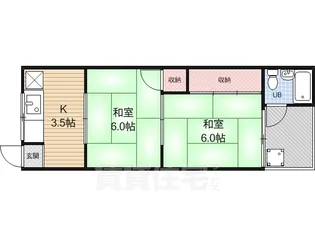 御陵ハイツ【3号室】の間取り