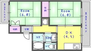 セジュールPOPO【2階】の間取り