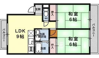 プリシエール河合【203号室】の間取り
