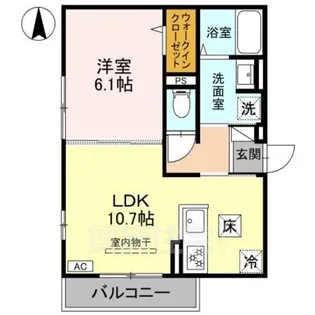 GRAMM御陵荒木A【1階】の間取り