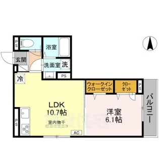 GRAMM御陵荒木A【2階】の間取り