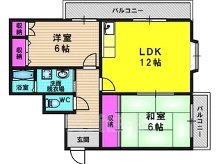 2LDKの間取り画像